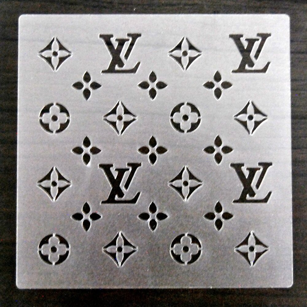 Designer Stencil LV for DIY Craft projects 5x5